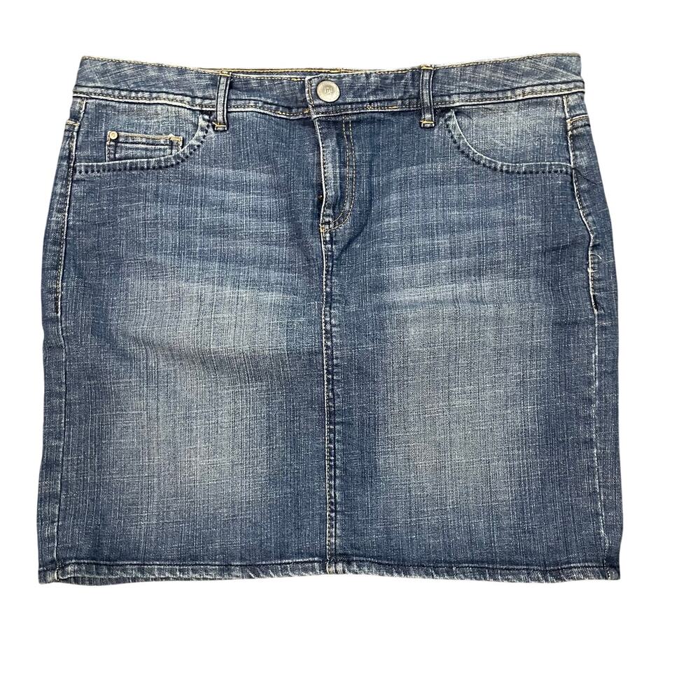 Tommy Hilfiger Women's Denim Jean Mini Skirt Vintage Pencil Faded Blue Size 10
